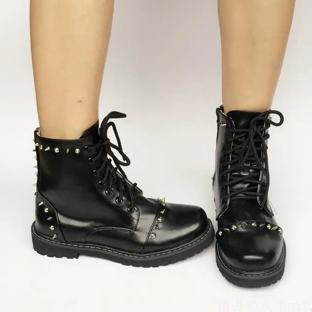 Antaina ~ Plus Size Punk Lolita Rivet Martin Boots