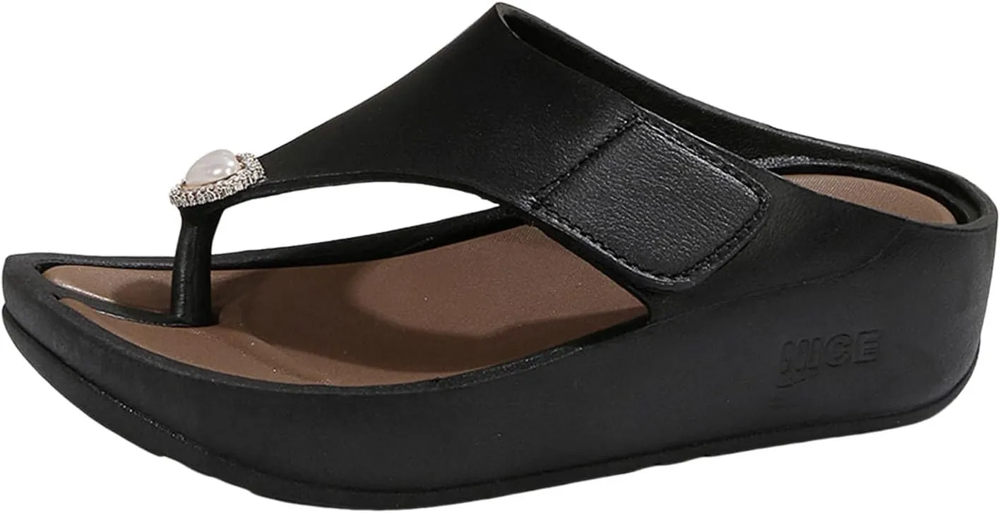 Beach Shoes Women's Slippers Seaside Vacation Flat One Slipper Sandals Womens Platform Wedges Sandals Suede