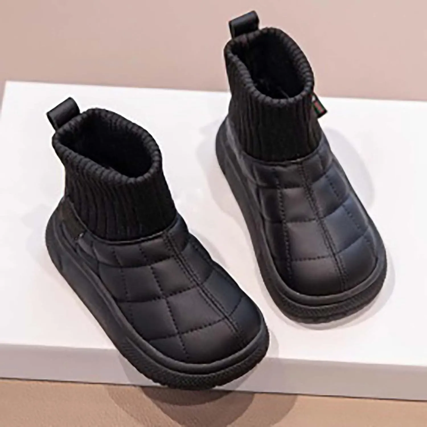 Big Kids Warm Ankle Boots Boys Girls Unisex Non Slip Mid Calf Winter Outdoor Lightweight Shoes for Girls Slip on Boots