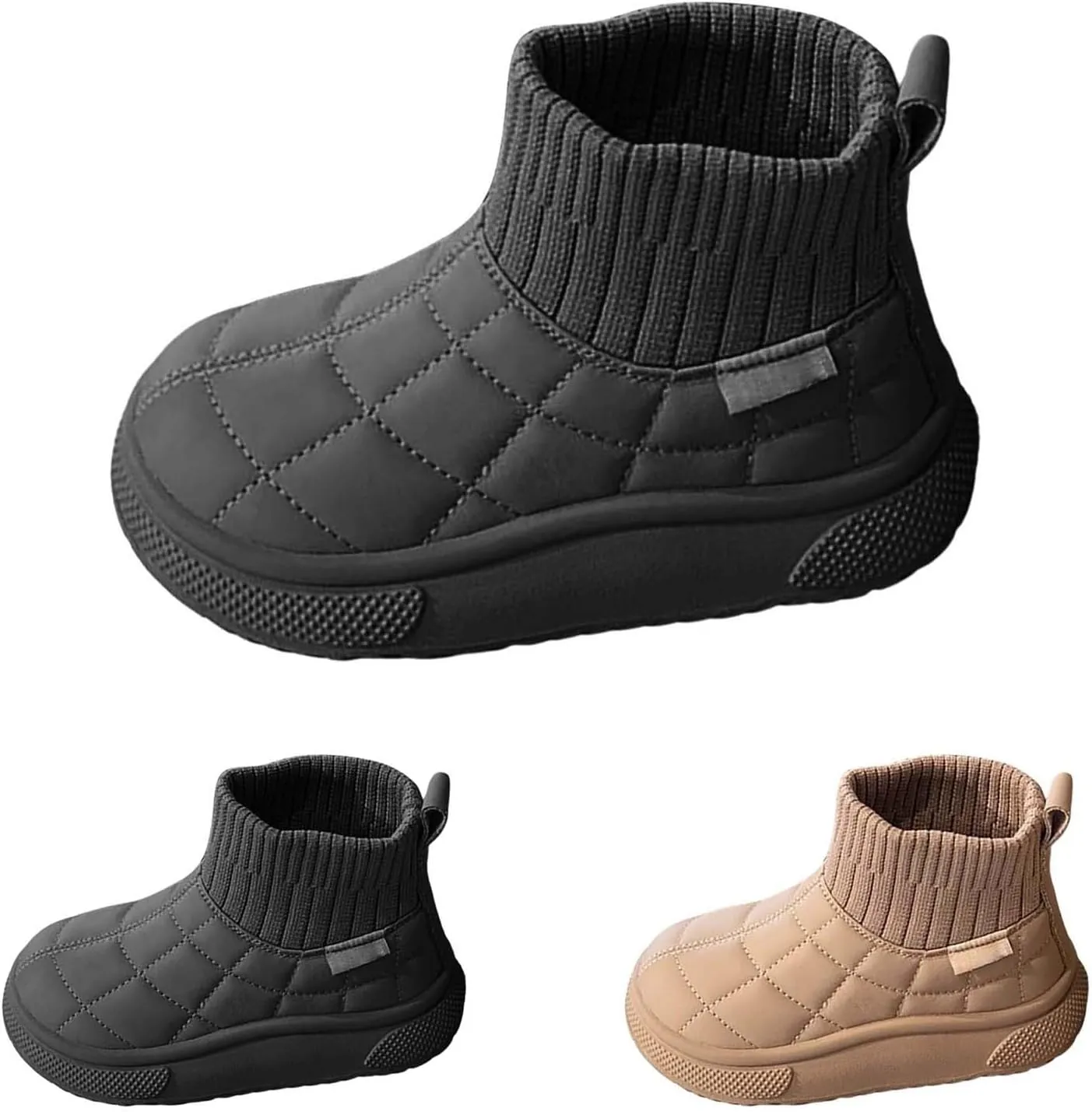 Big Kids Warm Ankle Boots Boys Girls Unisex Non Slip Mid Calf Winter Outdoor Lightweight Shoes for Girls Slip on Boots