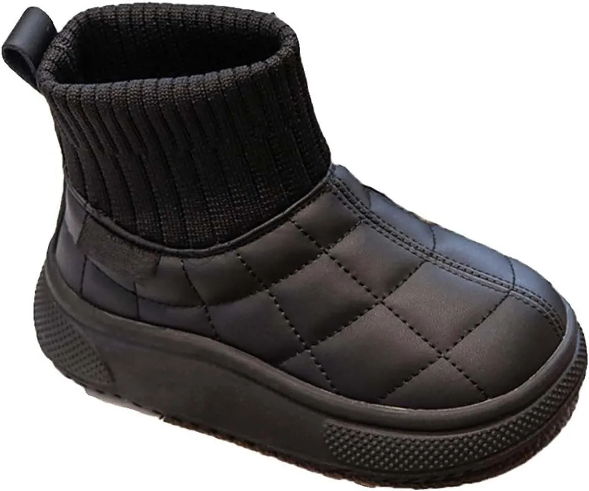 Big Kids Warm Ankle Boots Boys Girls Unisex Non Slip Mid Calf Winter Outdoor Lightweight Shoes for Girls Slip on Boots