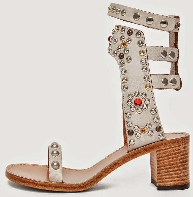 'Carol' Studded Sandals in Black or White