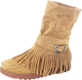 Cowboy Boots for Women Vintage Chunky Heel Cowgirl Boots Wedge Wide Mid Calf Booties Winter Western Ankle Boots