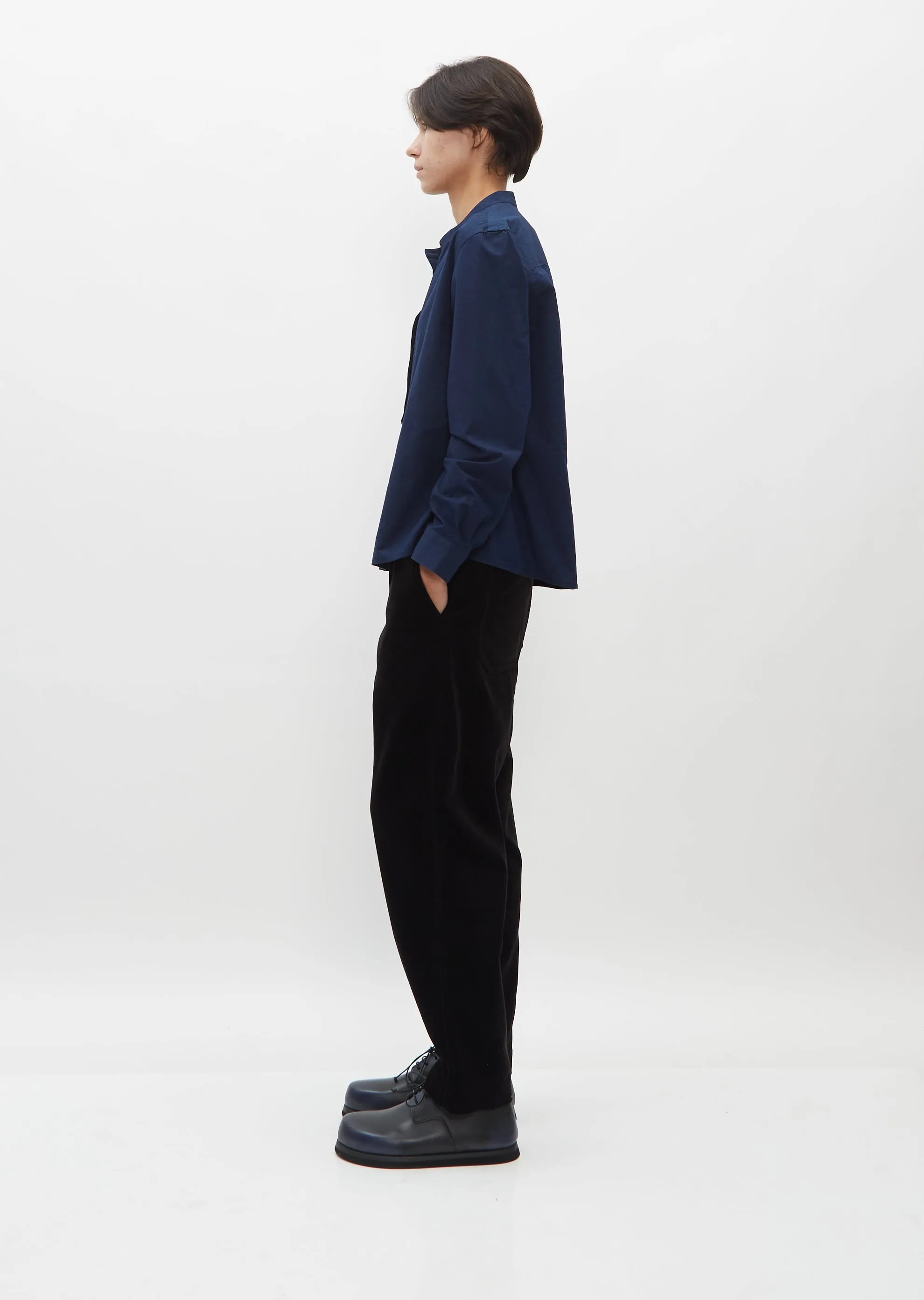 Fly Placket Cotton Swing Shirt