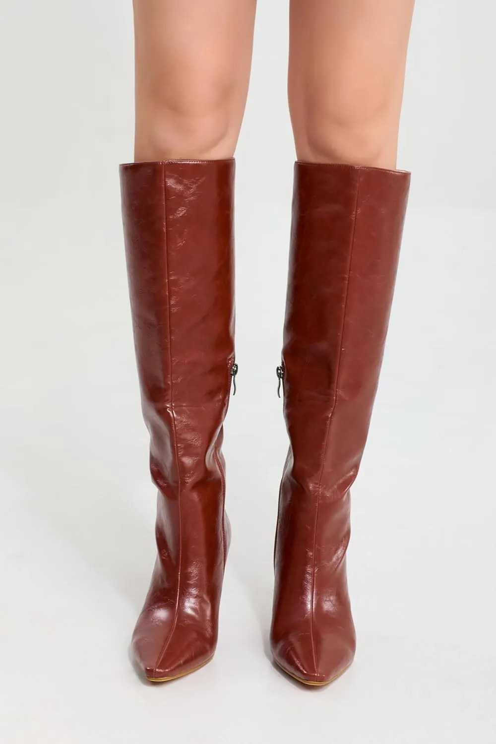 iiimmu Knee High Boots for Women Pointed Toe 3.5 IN Stiletto Heel Women Boots Zipper Knee High Boots Dress Fashion Trendy Sexy High Heel Boots