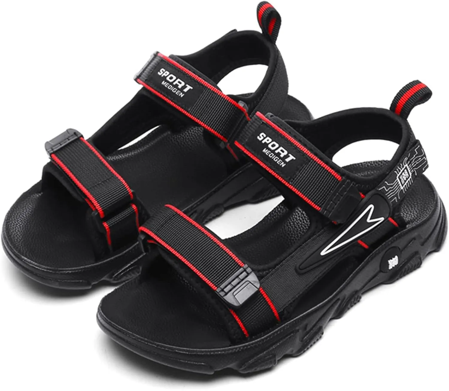 Kids Boys Summer Sports Sandals Outdoor Hiking Beach Sports Sandals Double Adjustable Strap Lightweight Shoes