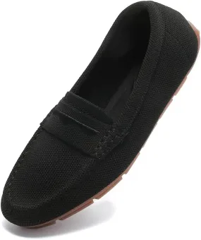Knit Loafers for Women Comfortable Casual Slip On Driving Flats Shoes Comfortable Walking Boat Shoes