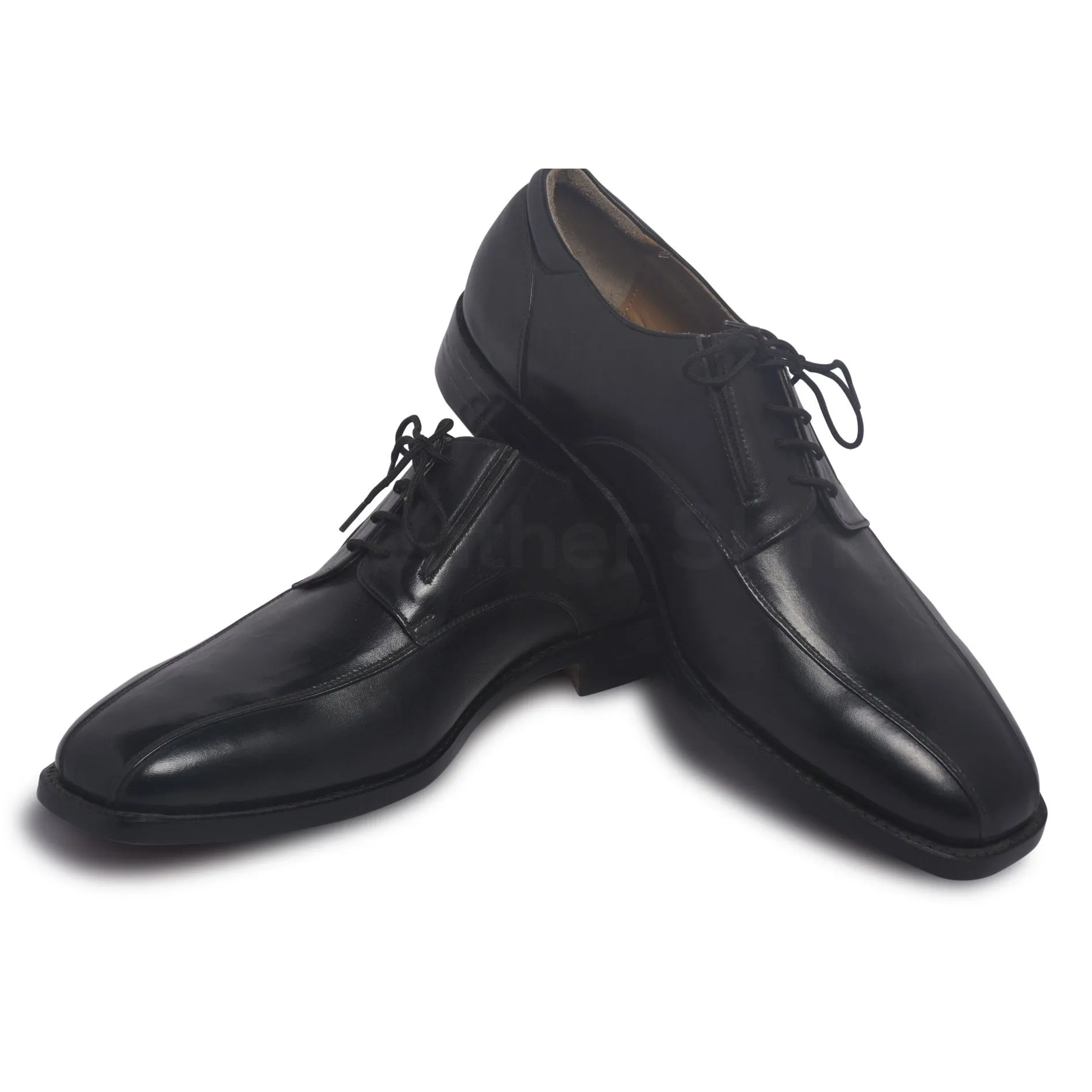 Men Black Derby Laces Genuine Leather Shoes