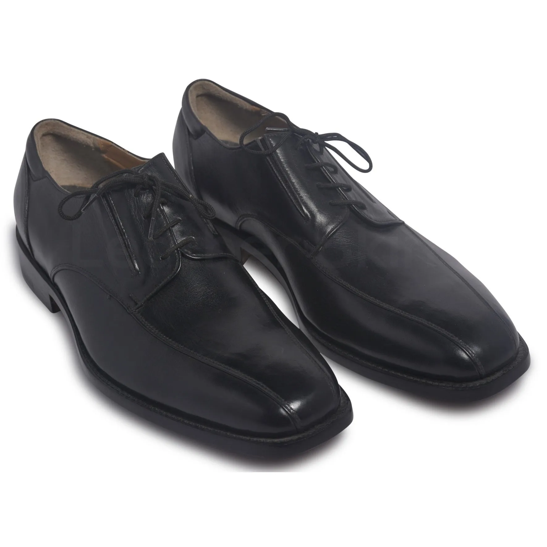 Men Black Derby Laces Genuine Leather Shoes