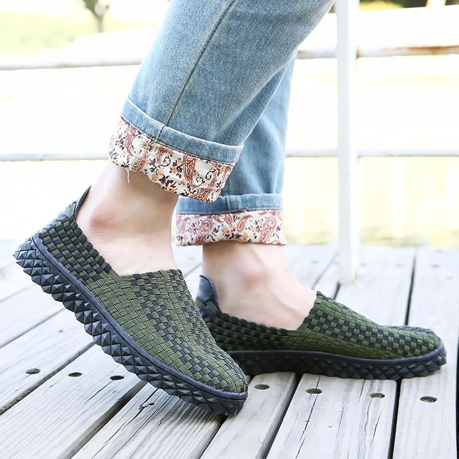Men's Casual Walking Shoes,Hand Sewn,Women's Non-Slip Flat Shoes,Comfortable Summer Breathable Shoes,Fashion Sneakers - Comfortable Sandals，