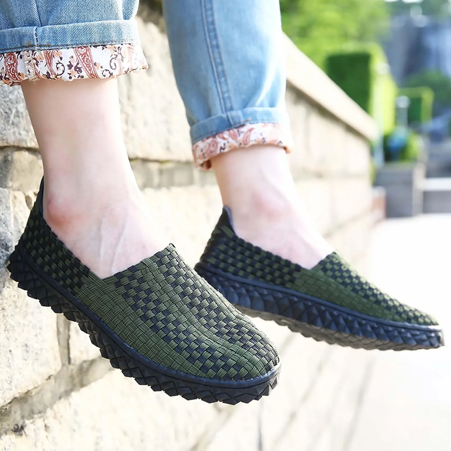Men's Casual Walking Shoes,Hand Sewn,Women's Non-Slip Flat Shoes,Comfortable Summer Breathable Shoes,Fashion Sneakers - Comfortable Sandals，