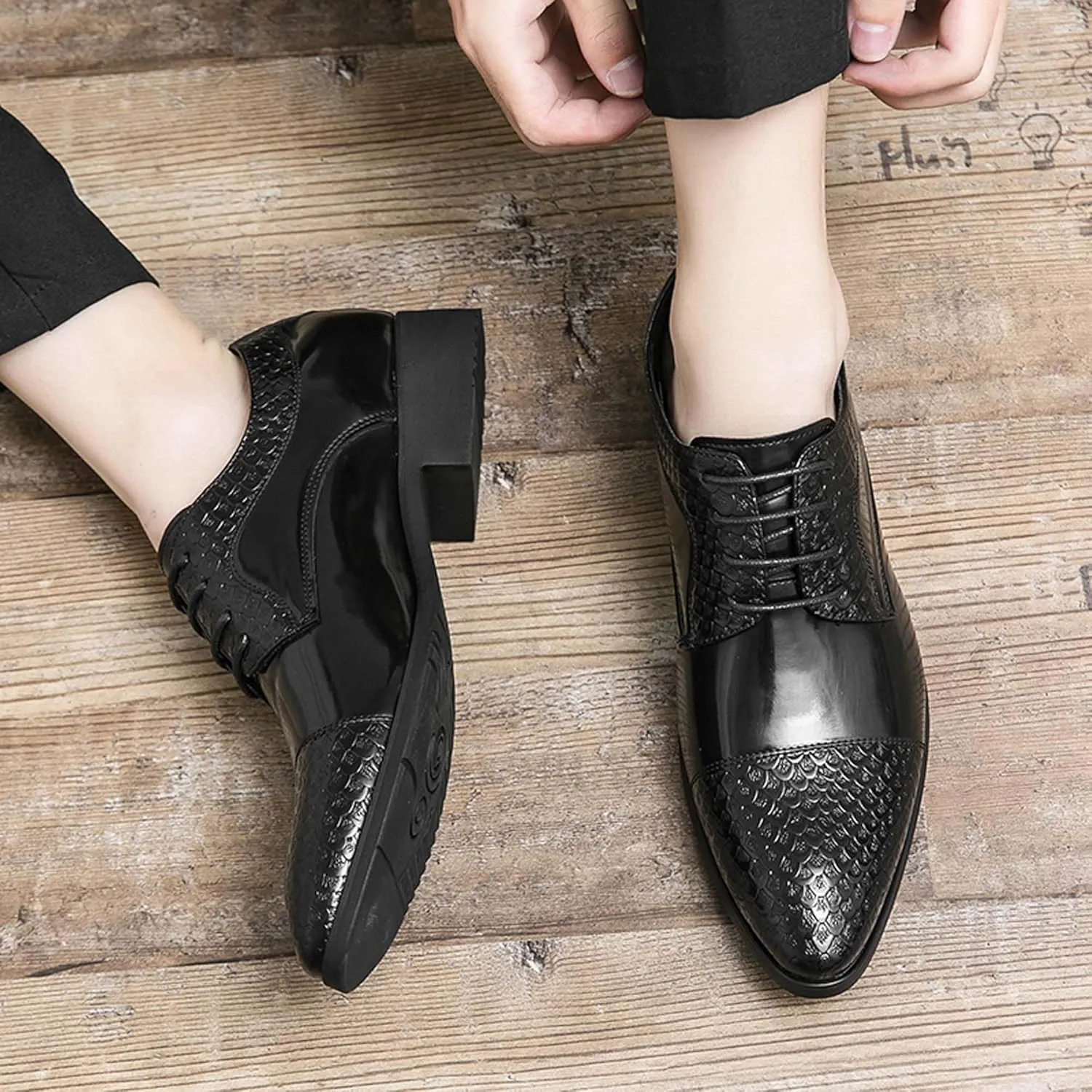Men's Comfortable Flat Shoes Large Business Shoes Closed Toe Pointed Casual Comfortable Formal Dress Work Shoes