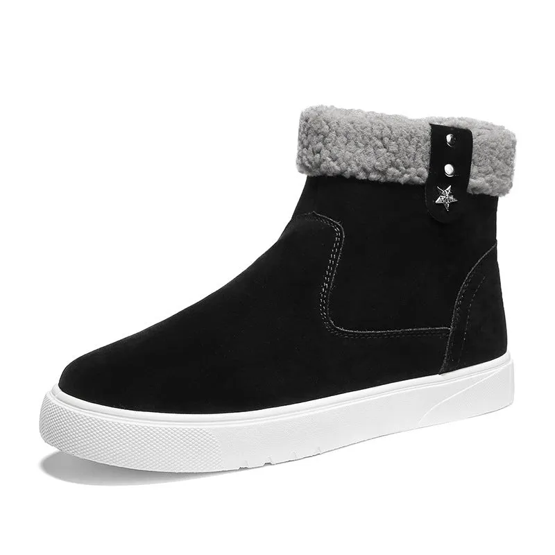 Men's Martin Boots Men's Winter Velvet Warm Cotton Shoes Short Tube