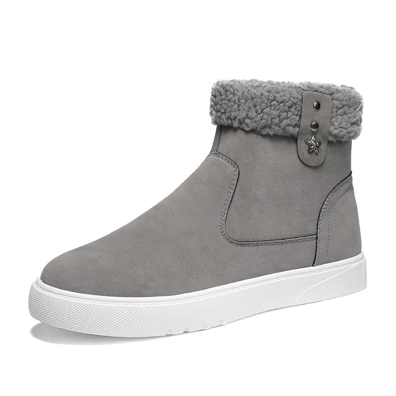 Men's Martin Boots Men's Winter Velvet Warm Cotton Shoes Short Tube