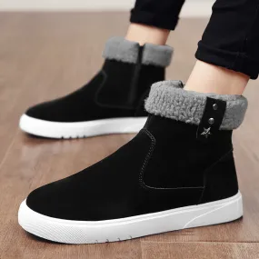 Men's Martin Boots Men's Winter Velvet Warm Cotton Shoes Short Tube