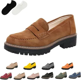 Orthoture-Orthopedic Platform Loafers, Comfort Orthopedic Shoes, Womens Round Toe Walking Shoe, Slip on Shoes