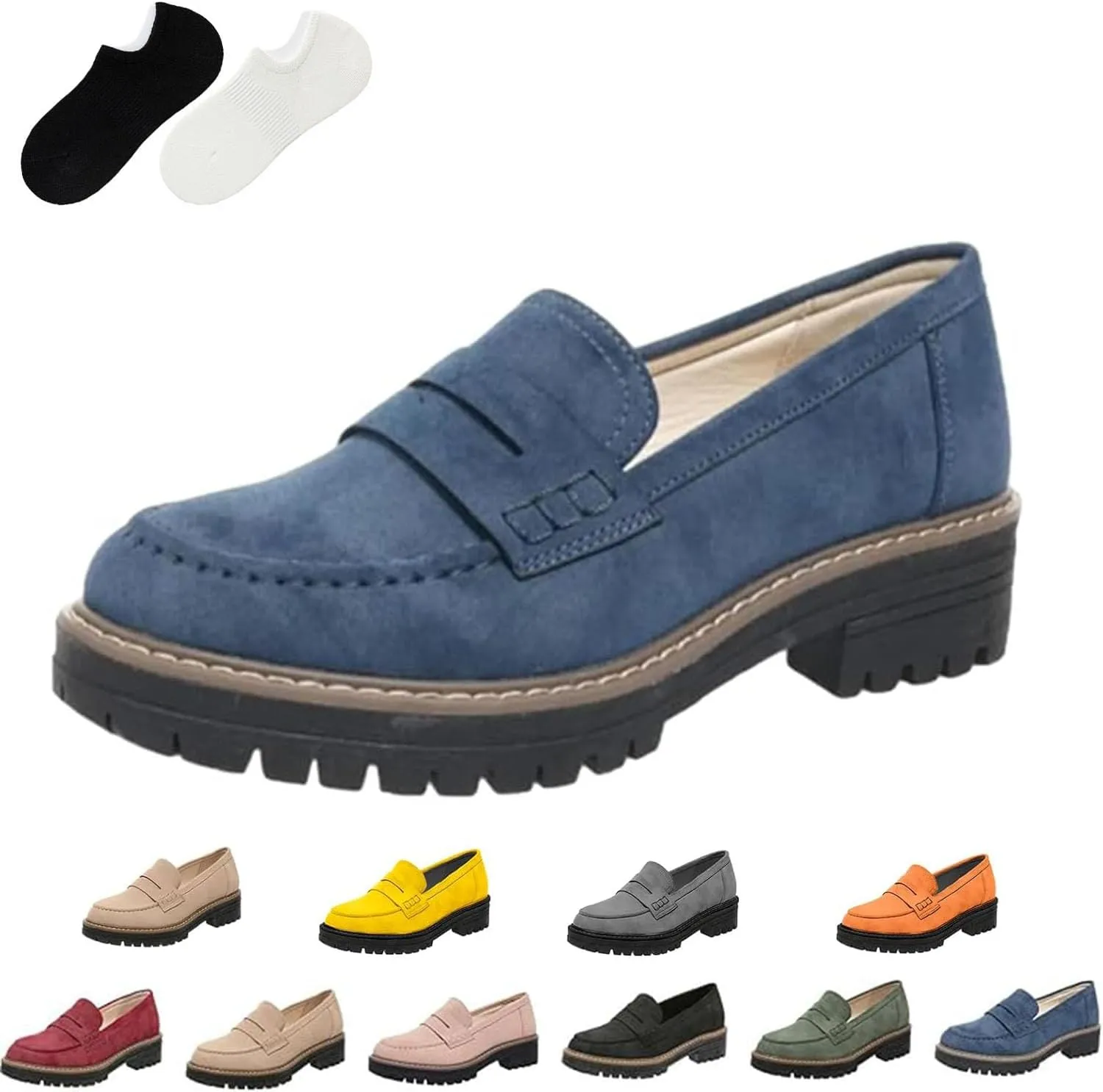 Orthoture-Orthopedic Platform Loafers, Comfort Orthopedic Shoes, Womens Round Toe Walking Shoe, Slip on Shoes