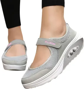 PGOJUNI Women's Fashion Sneakers,Women's Air Cushion Slip-On Walking Sneaker Orthopedic Diabetic Shoes with Arch Support