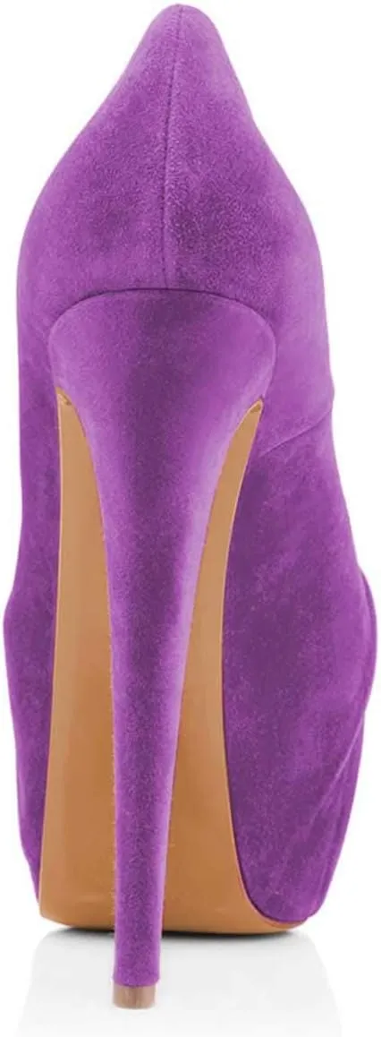 Women Peep Toe Platform Extreme Stiletto High Heels Pleated Suede Cocktail Party Dress Pumps Size 4-15 US