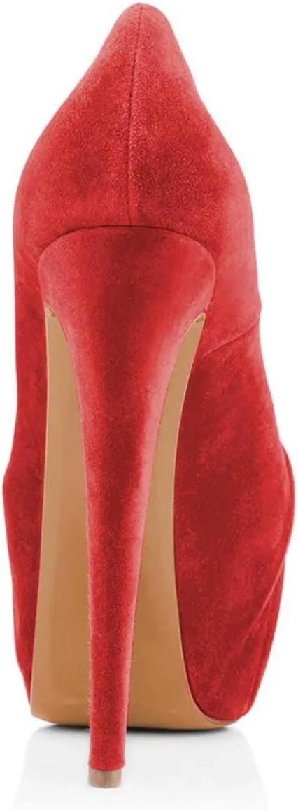 Women Peep Toe Platform Extreme Stiletto High Heels Pleated Suede Cocktail Party Dress Pumps Size 4-15 US
