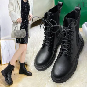Women's British Round Toe Martin Boots