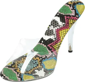 Womens Summer Clear Stilettos Heeled Sandals 2025 Casual Fashionable Slingback Open Toe Comfortable Dress Slippers Slip On Summer Backless Mules Slide Walking Shoes for Daily Wear